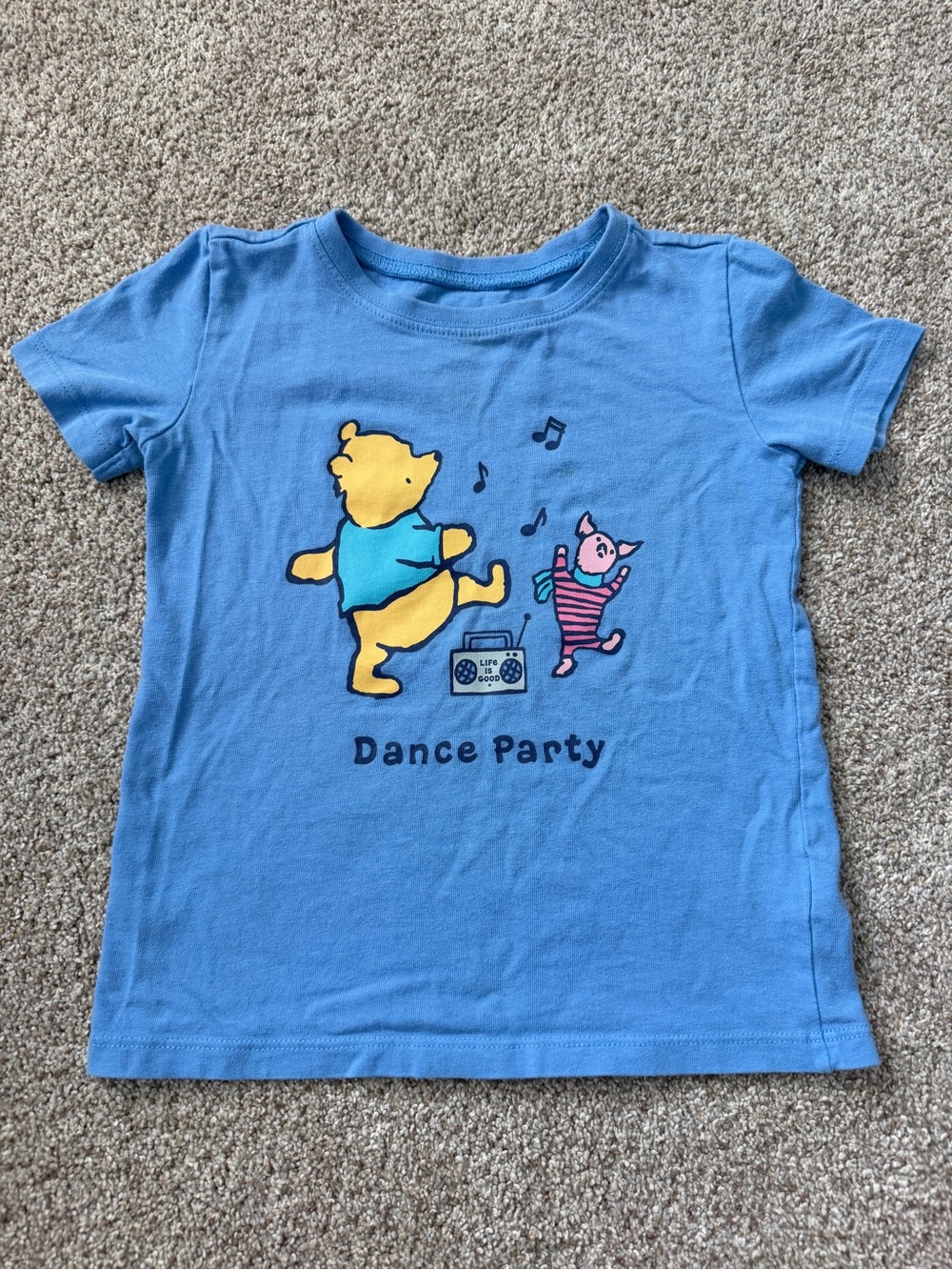 Life is Good Winnie the Pooh Dance Party Short Sleeve Shirt